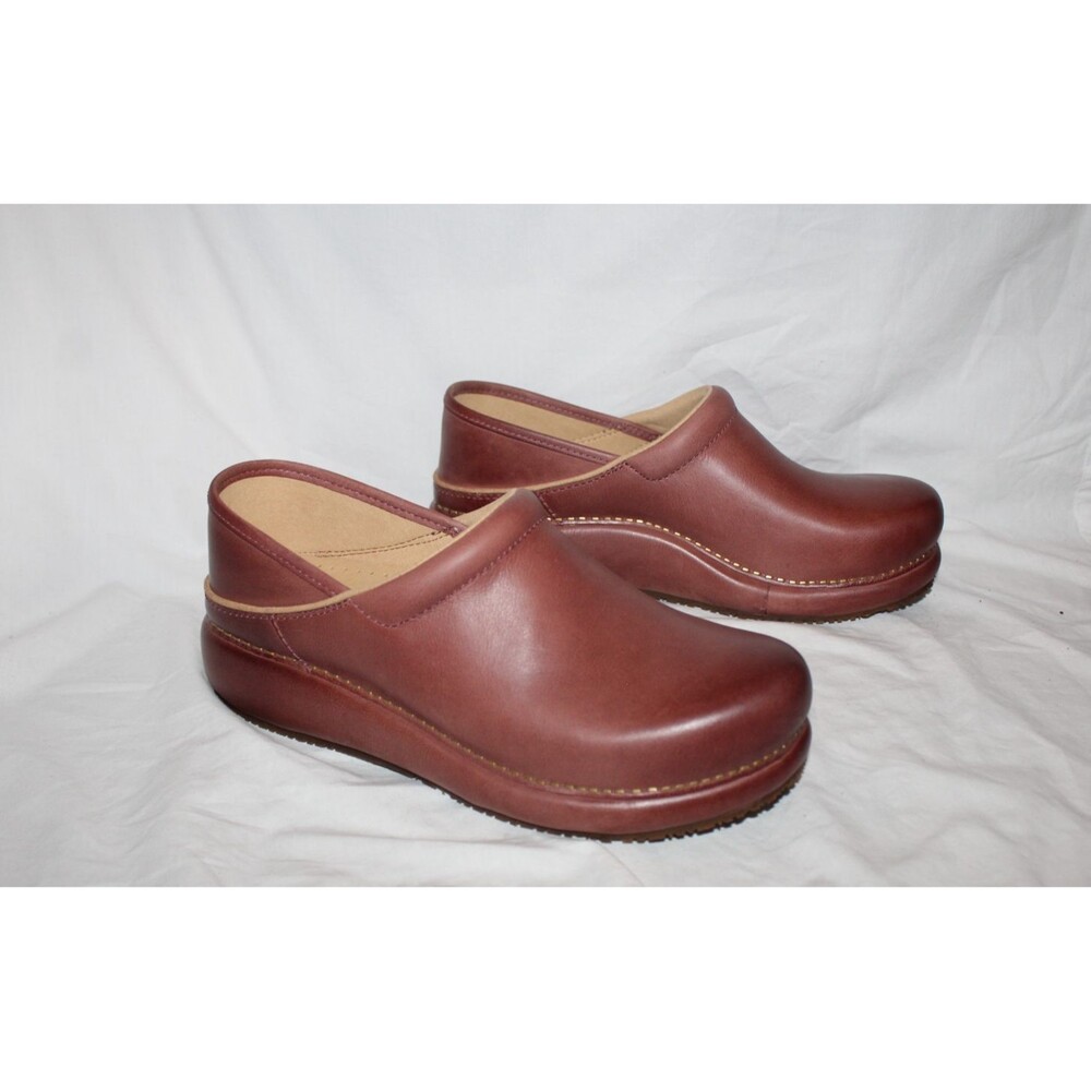 Dansko Women's Platform Pro Burnished Nubuck Leather Clogs EU 40 ROSE